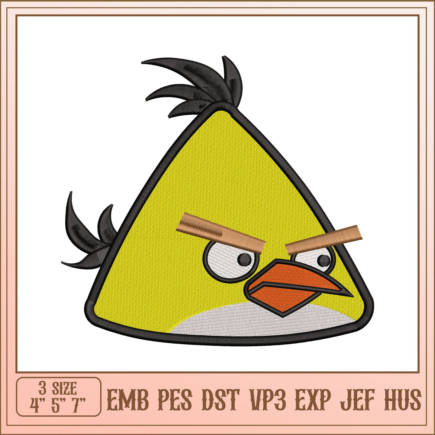 Angry Birds Embroidery Design 4x7 Inch