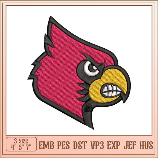 Angry Cardinal Embroidery Design for Creative Projects 4x5x7