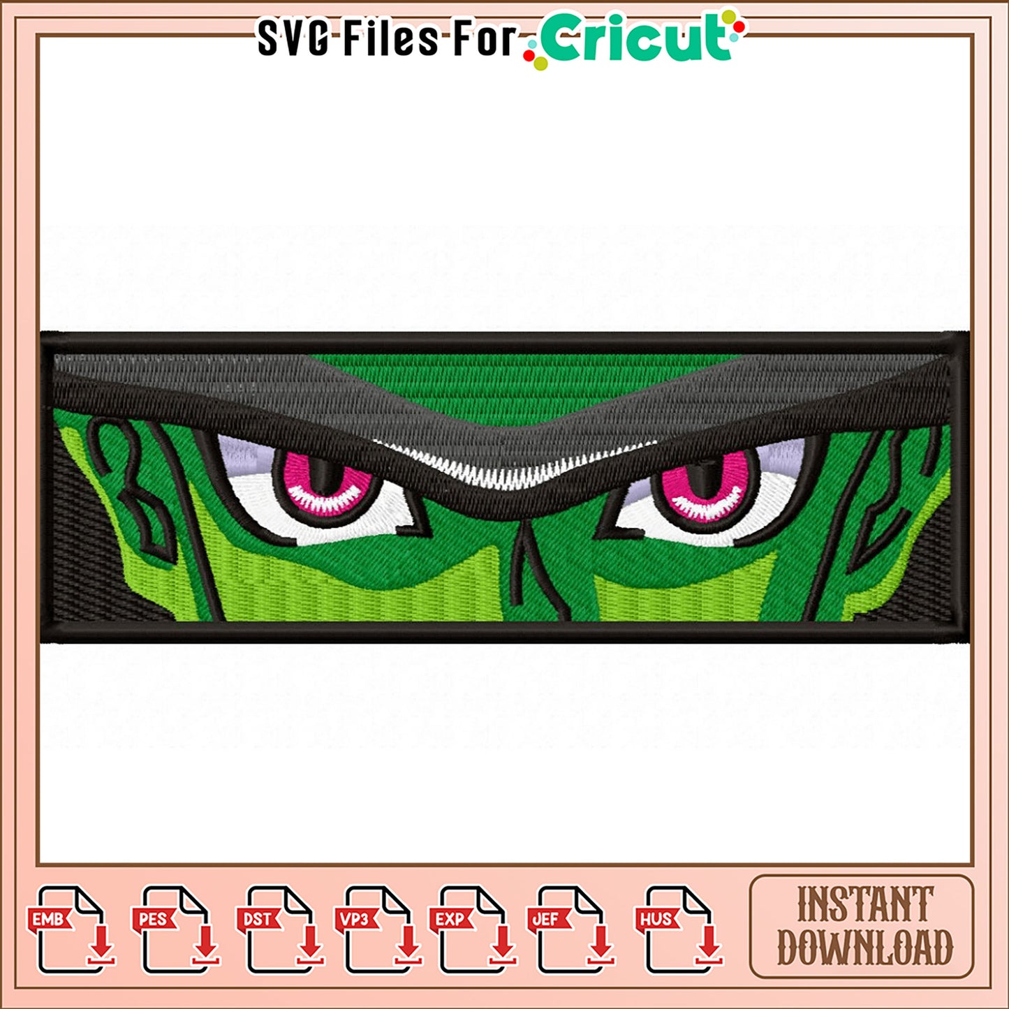 Angry Eyes Embroidery Design Instant Download