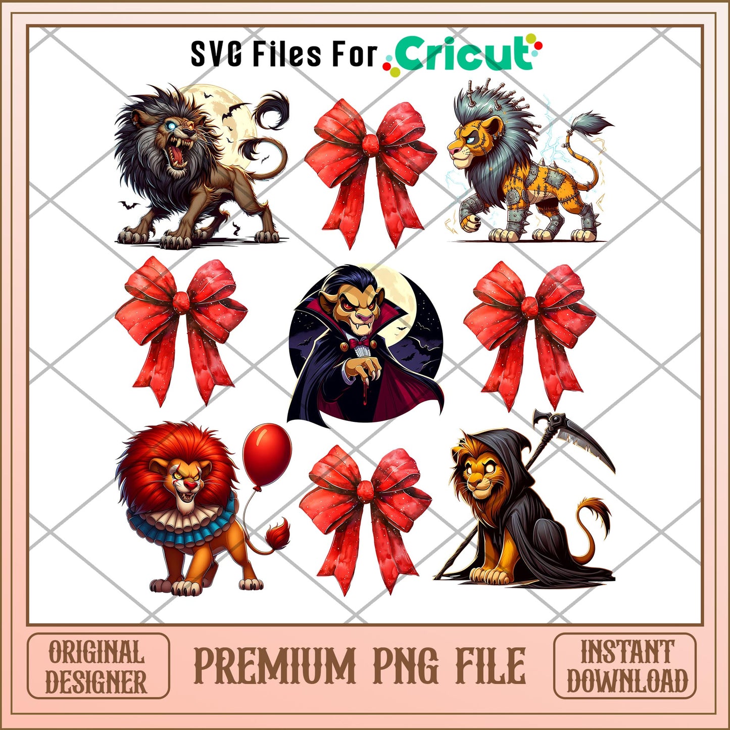 Animal kingdom and red bow png, Animal kingdom png, halloween png