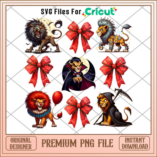 Animal kingdom and red bow png, Animal kingdom png, halloween png