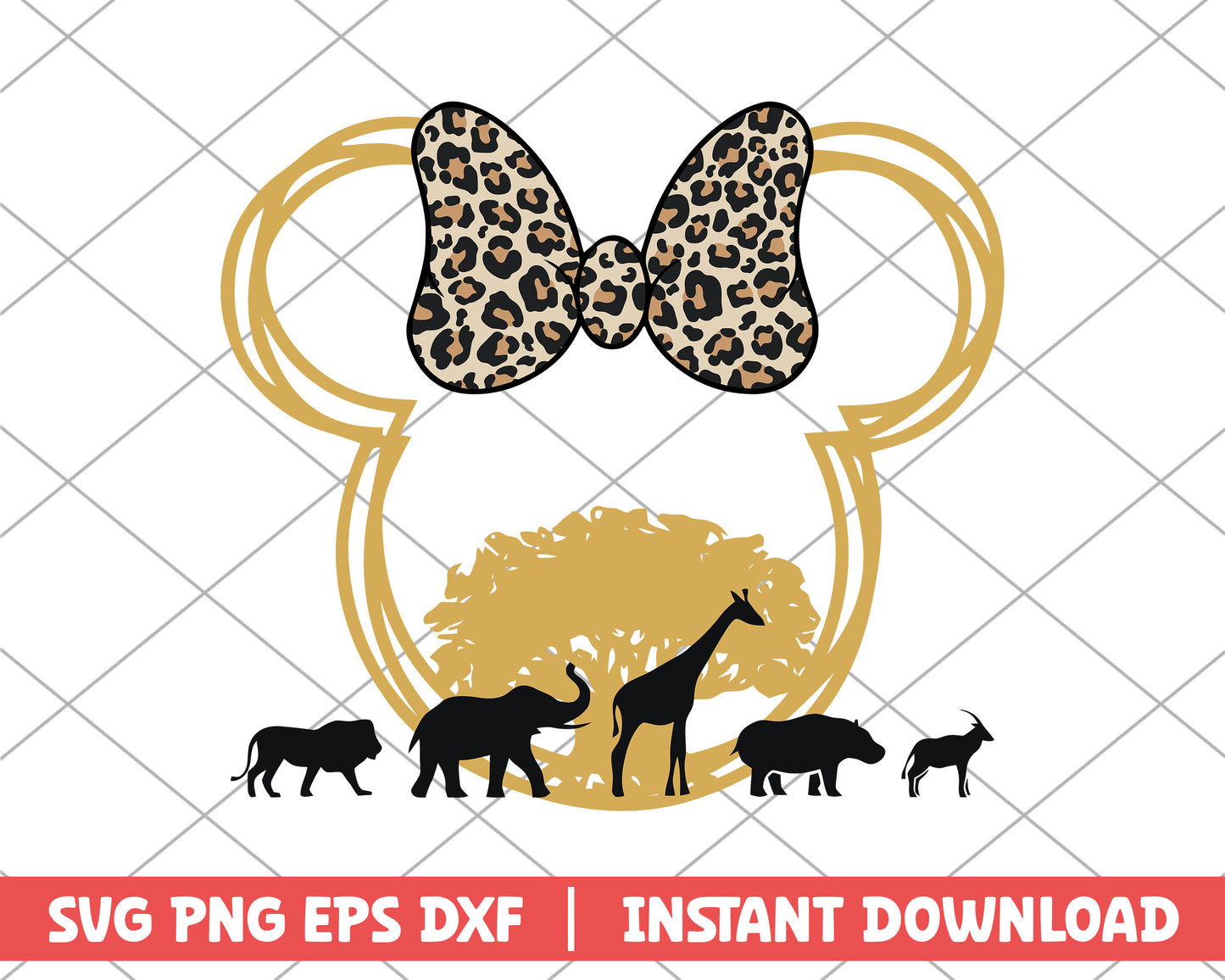 Animal kingdom head minnie disney svg