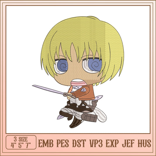 Anime Boy Embroidery Design - 3 Sizes