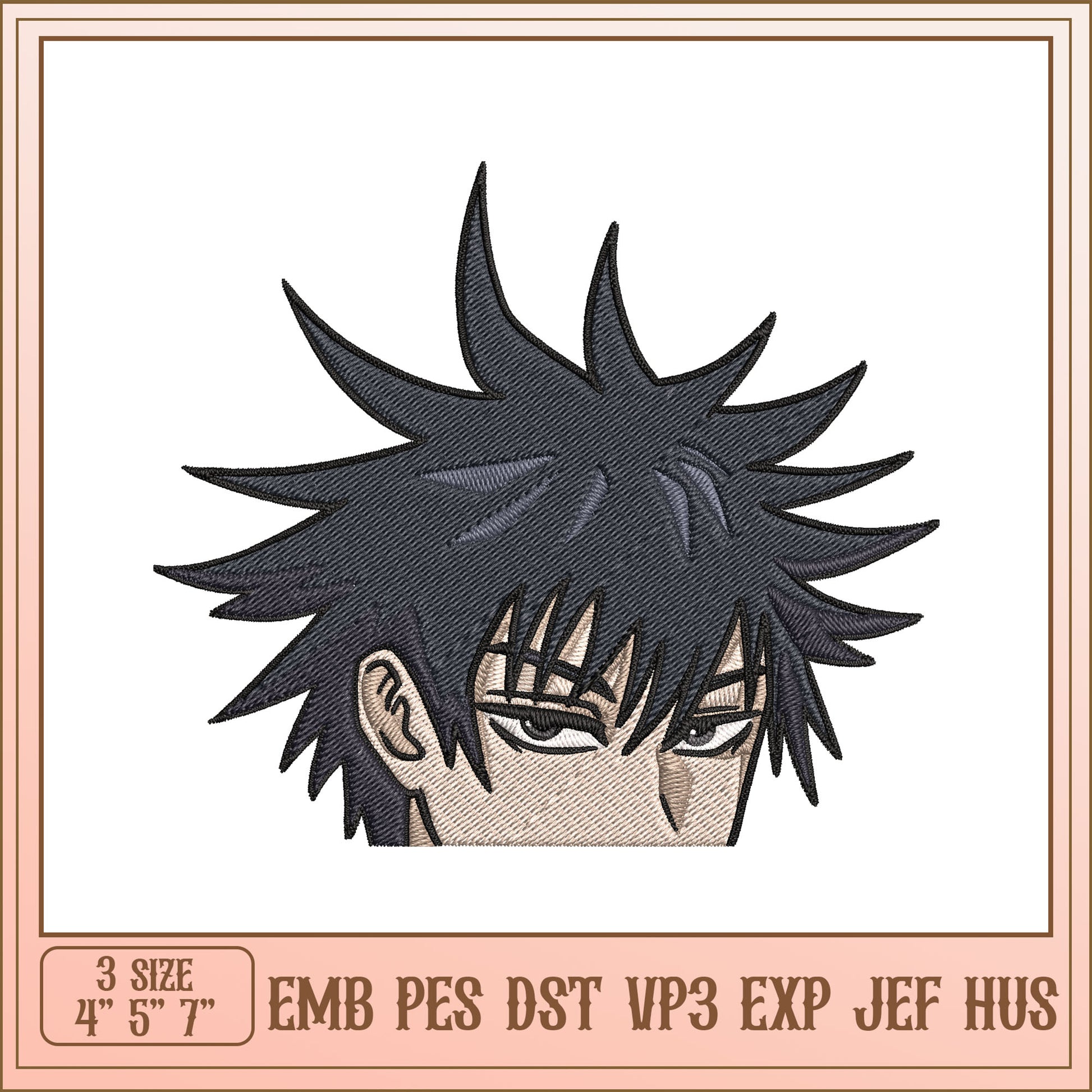 Anime Boy Embroidery Design - 3 Sizes