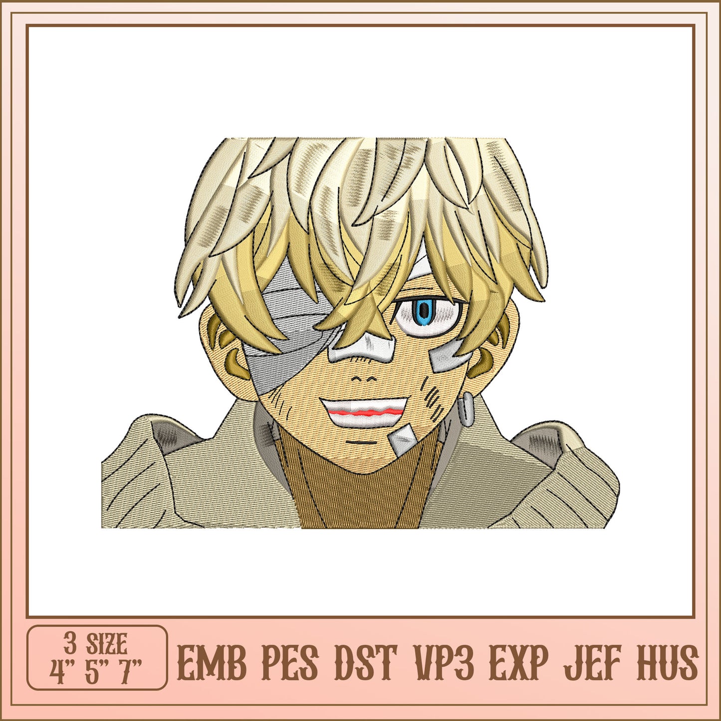 Anime Boy Embroidery Design