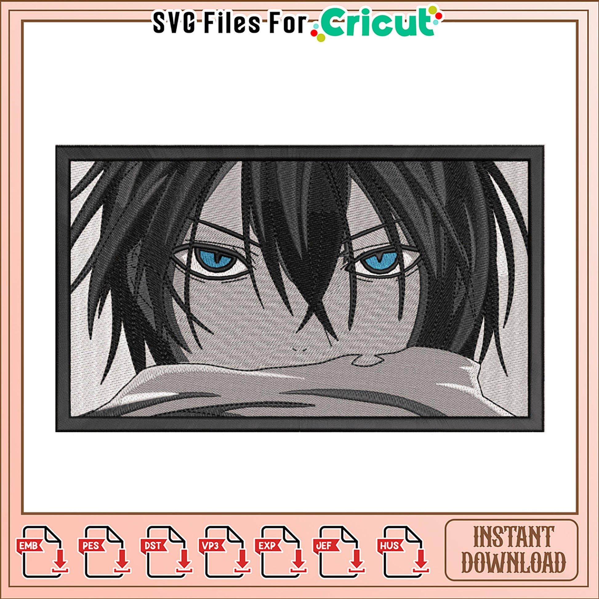 Anime Character Embroidery Design Instant Download Art
