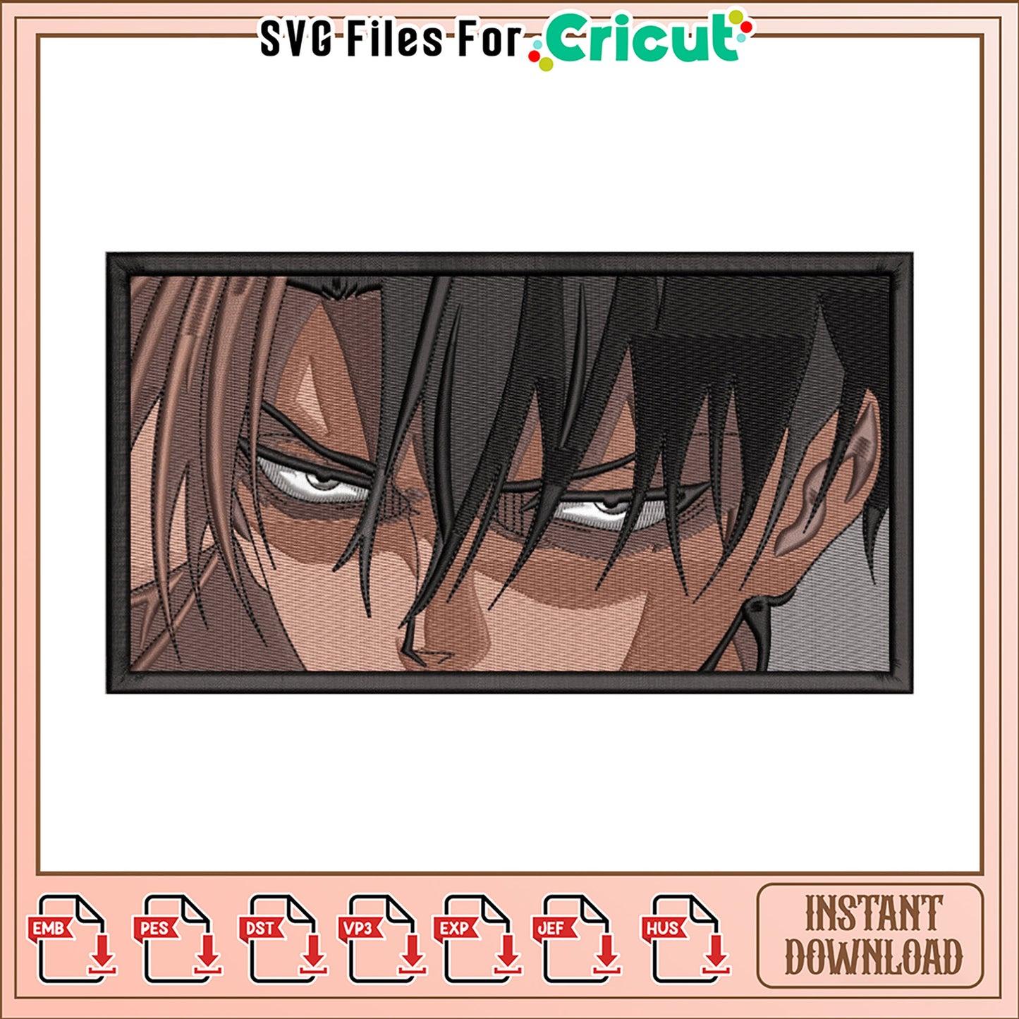 Anime Character Embroidery Design Instant Download File