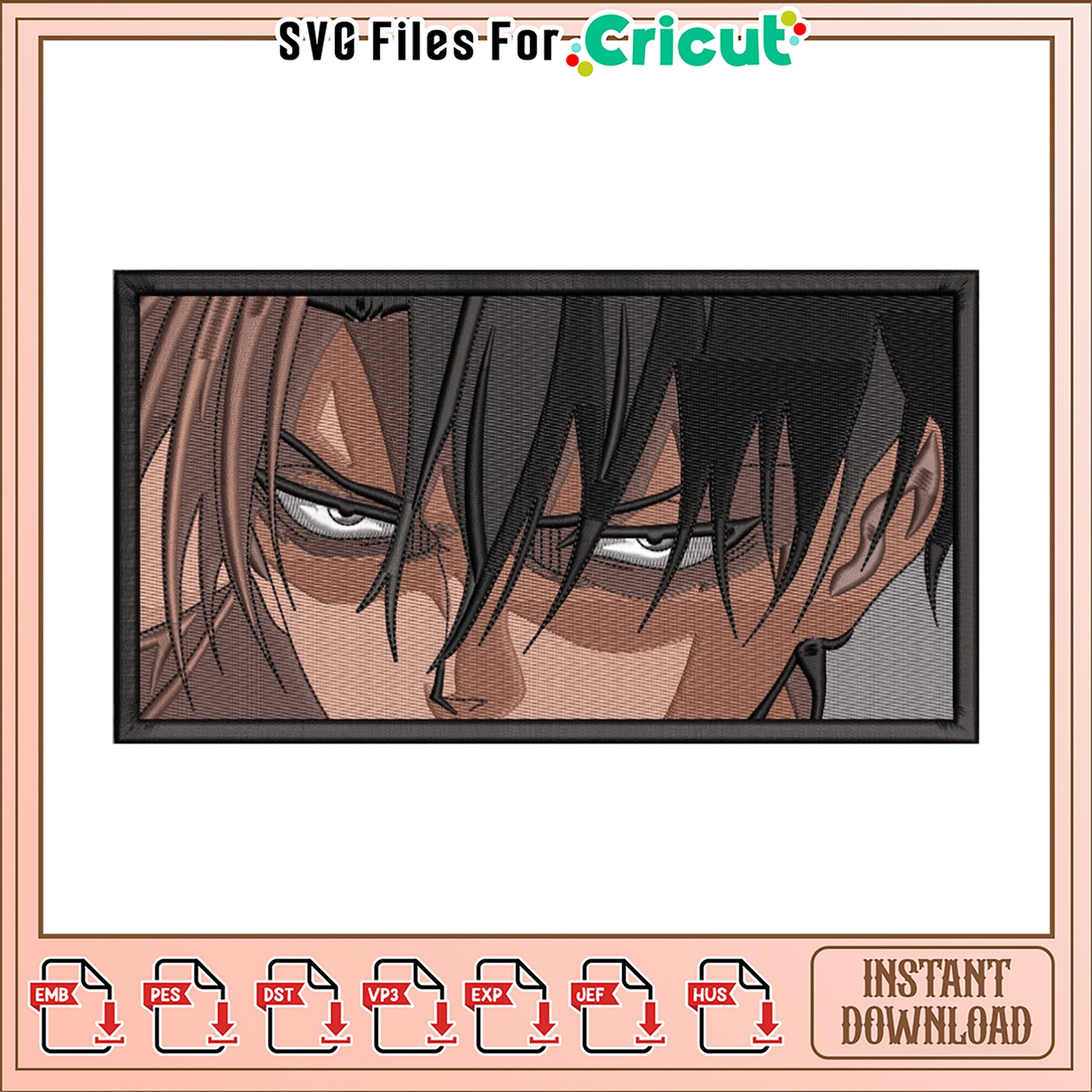 Anime Character Embroidery Design Instant Download File