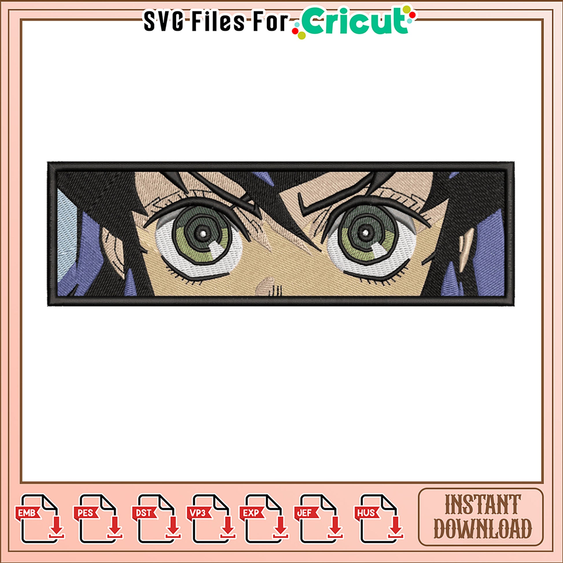 Anime Character Eye Embroidery Design Instant Download