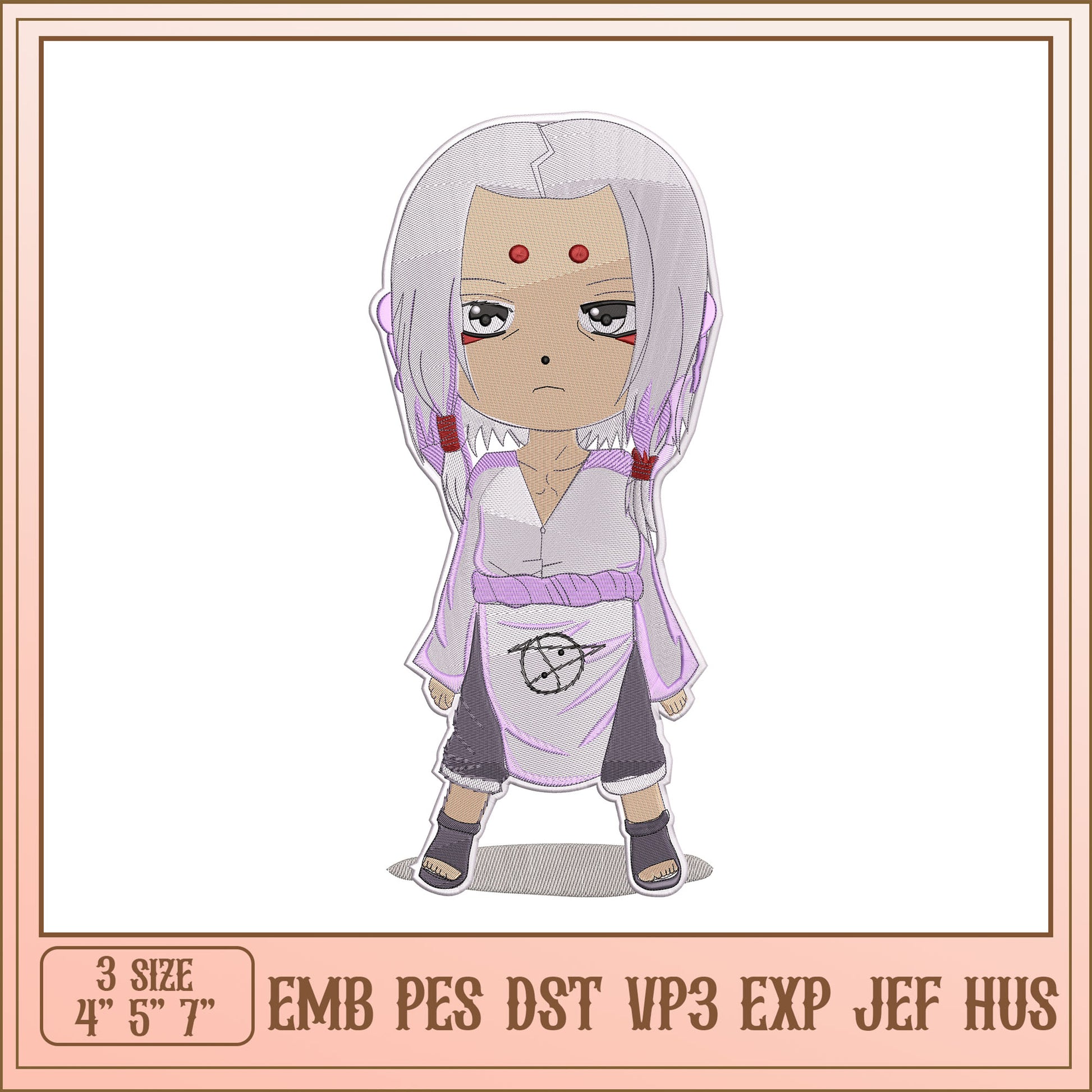 Anime Embroidery Design 3 Sizes EMB PES DST VP3 EXP JEF HUS