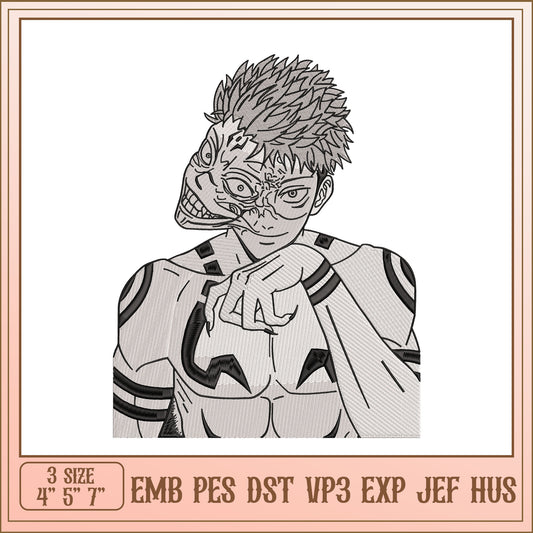 Anime Embroidery Design 4x7 Inches