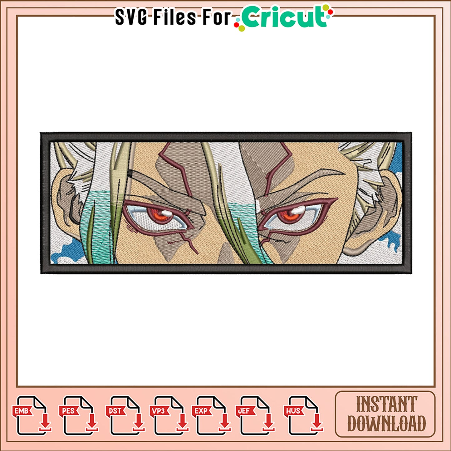 Anime Eyes Embroidery Design Instant Download