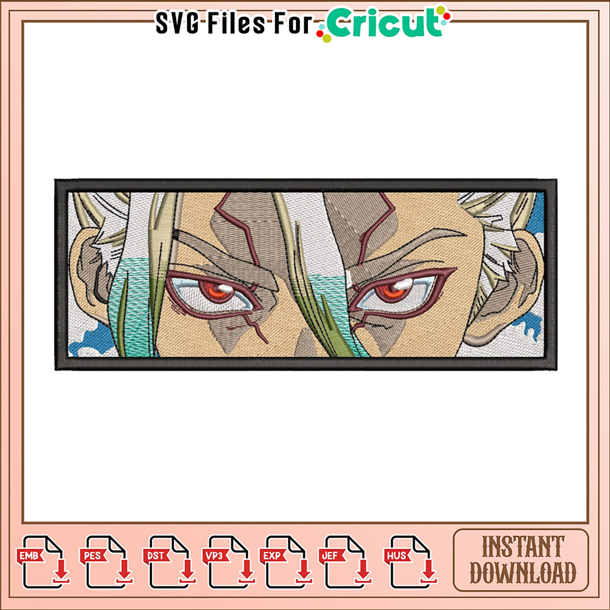 Anime Eyes Embroidery Design Instant Download