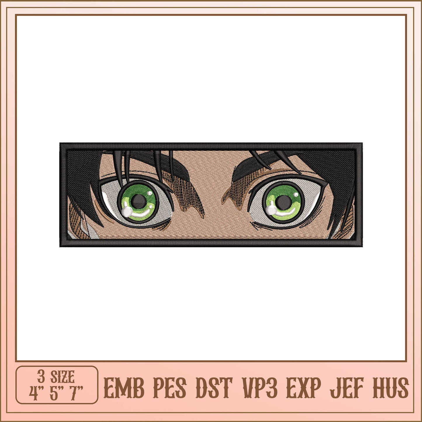 Anime Eyes Embroidery Design
