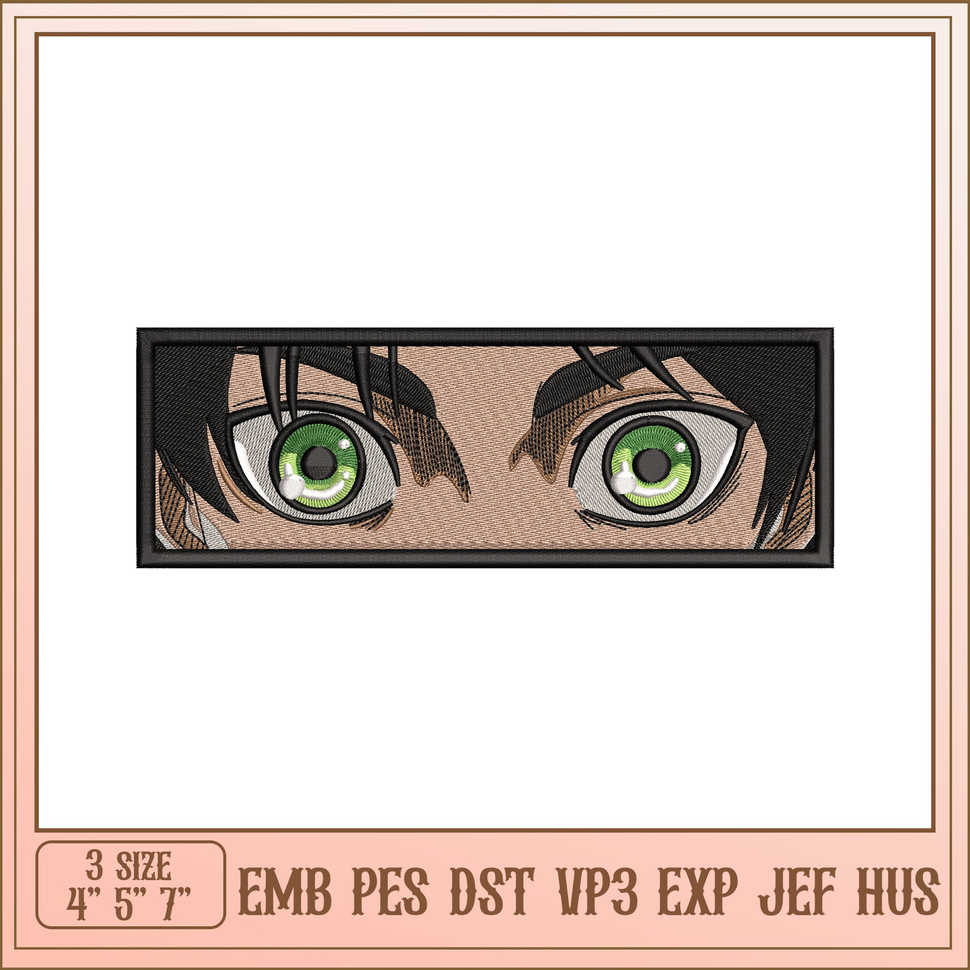 Anime Eyes Embroidery Design