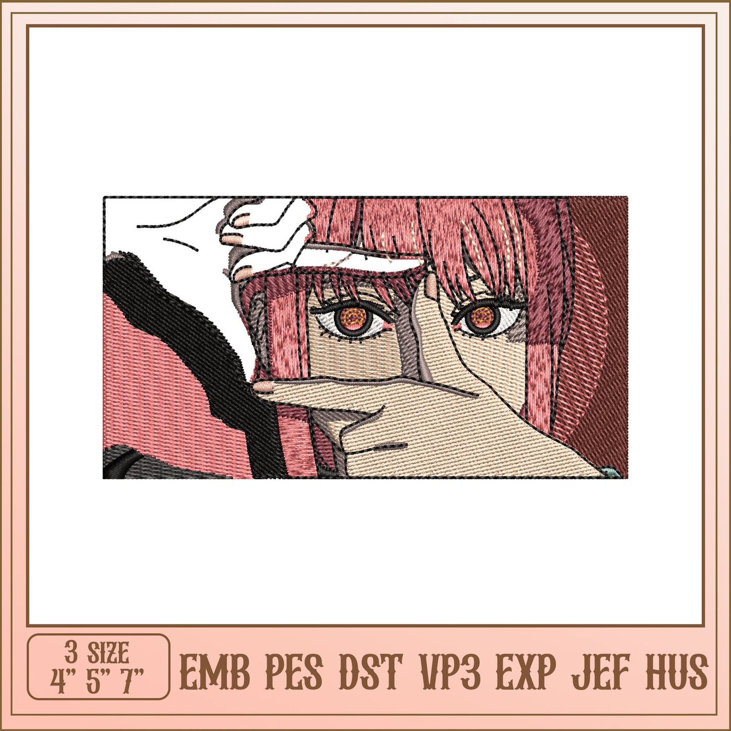 Anime Girl Embroidery Design