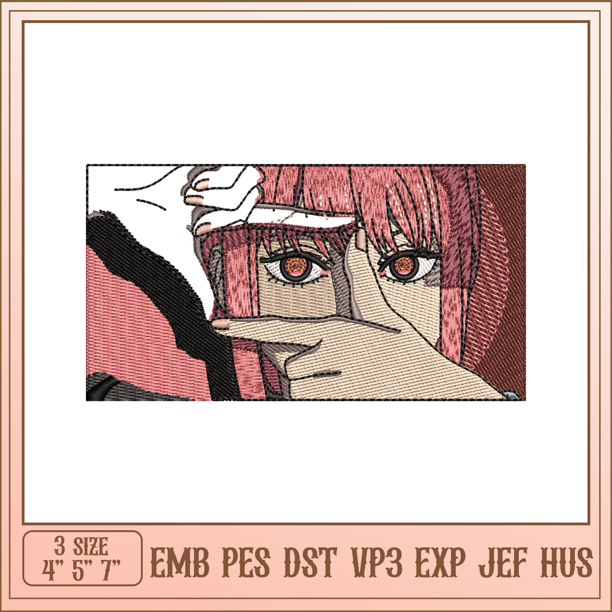 Anime Girl Embroidery Design