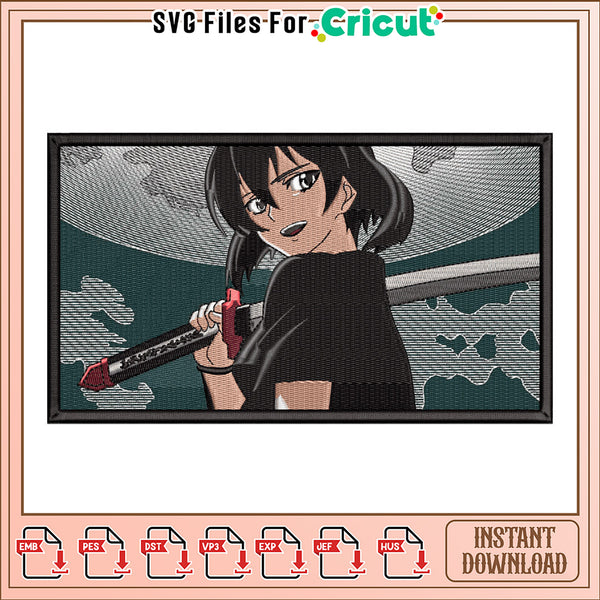 Anime Girl Samurai Embroidery Design Instant Download – svg files for ...