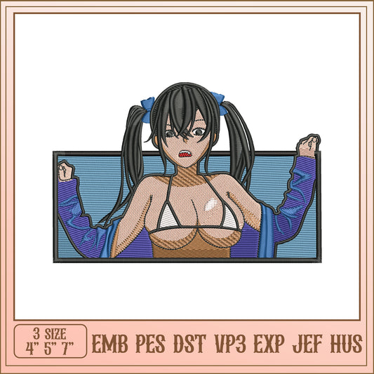 Anime Style Embroidery Design for Creative Projects 4x5 7 inch