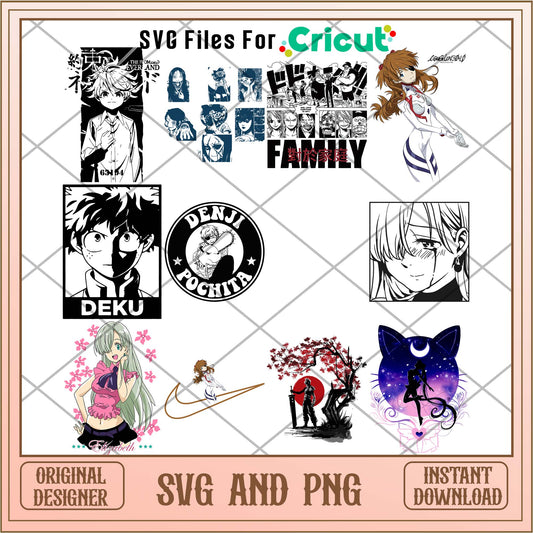 Anime Chainsaw man svg bundle, Anime bundle - Svgfileforcricut