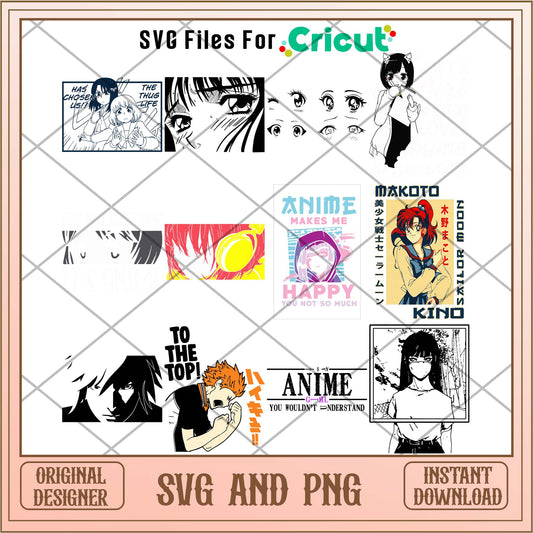 Anime Makoto svg bundle, Anime characters bundle - Svgfileforcricut