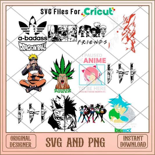 Naruto x Dragon svg bundle, Anime characters - Svgfileforcricut