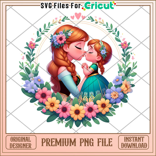 Anna & Elsa Kiss PNG Cricut File