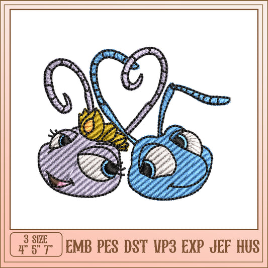 Ants Embroidery Design 3 Sizes