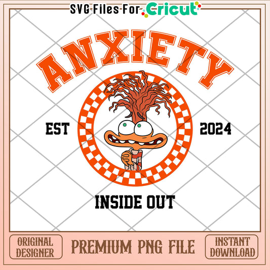 Anxiety Inside Out PNG Design 2024