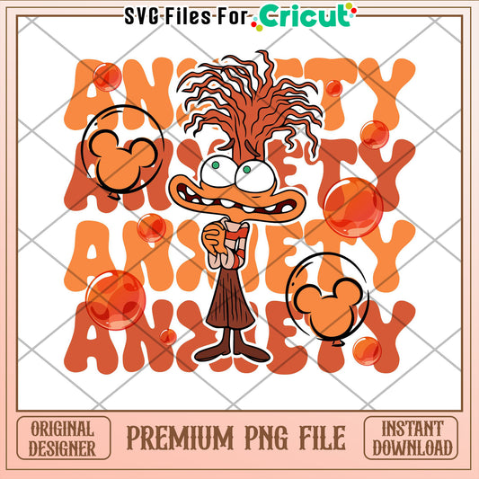 Anxiety PNG Sublimation Design Instant Download
