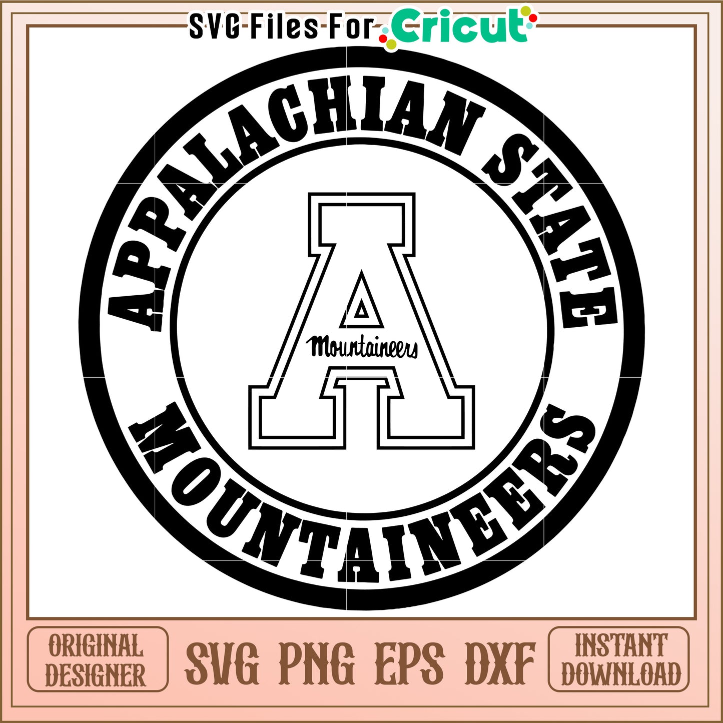 Appalachian State Mountaineers SVG Design for Cricut Projects, Instant Download Available