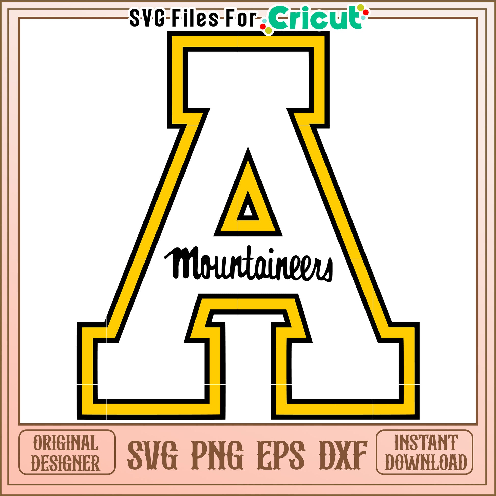 Appalachian State Mountaineers SVG File for Cricut, Instant Download Design