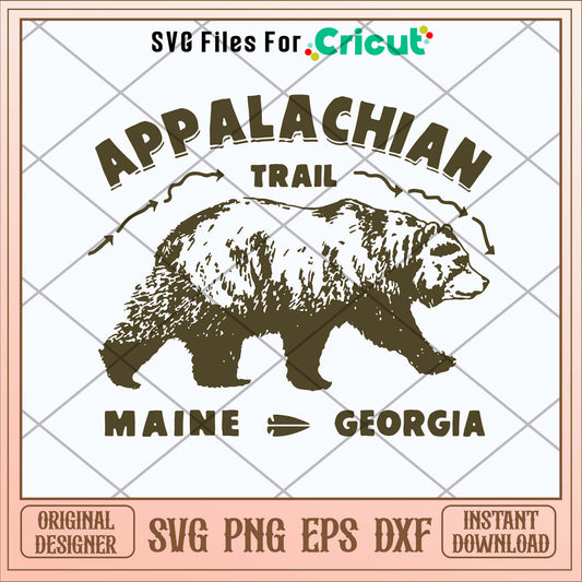 Appalachian Trail Maine Georgia Svg -Svgfilesforcricut
