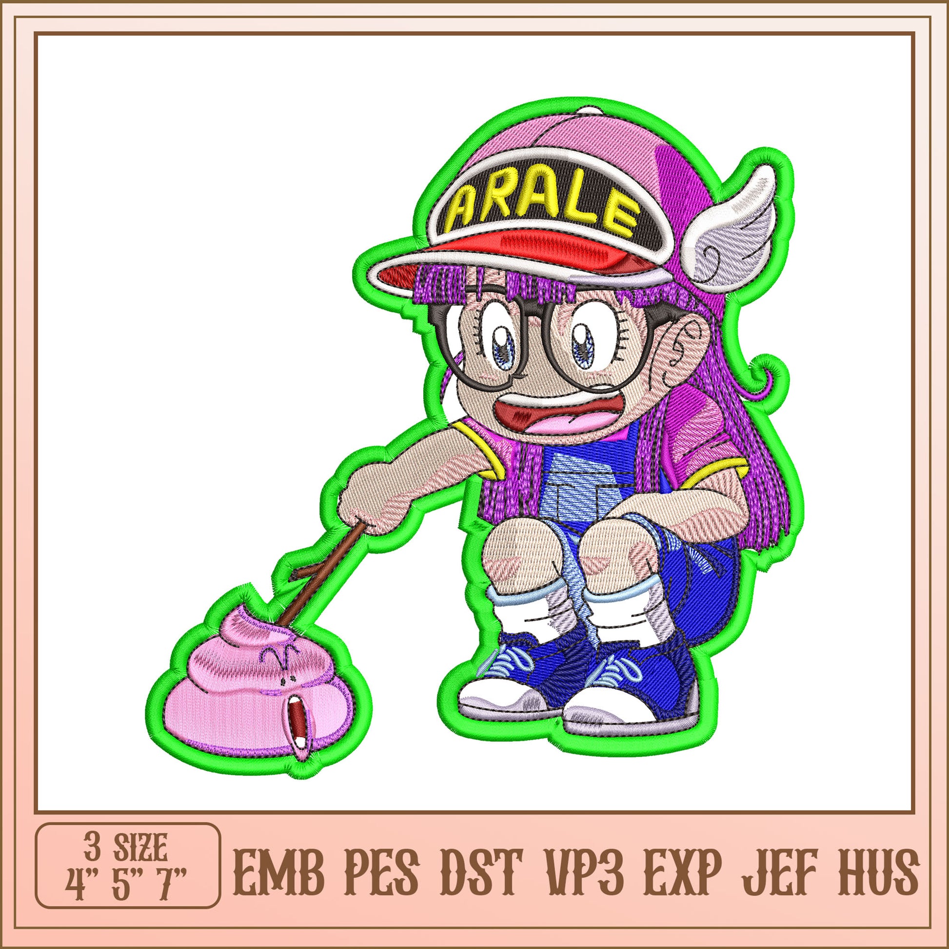 Arale Embroidery Design EMB PES DST VP3 Formats