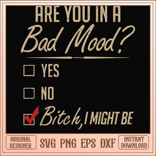 Are you in a bad mood yes no svg, bad mood svg , funny svg