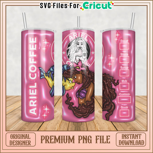 Ariel Coffee Tumbler PNG Design