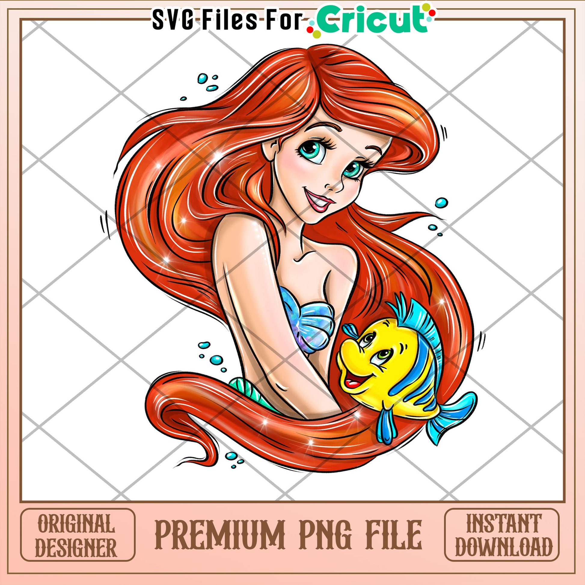 Ariel & Flounder PNG Sublimation