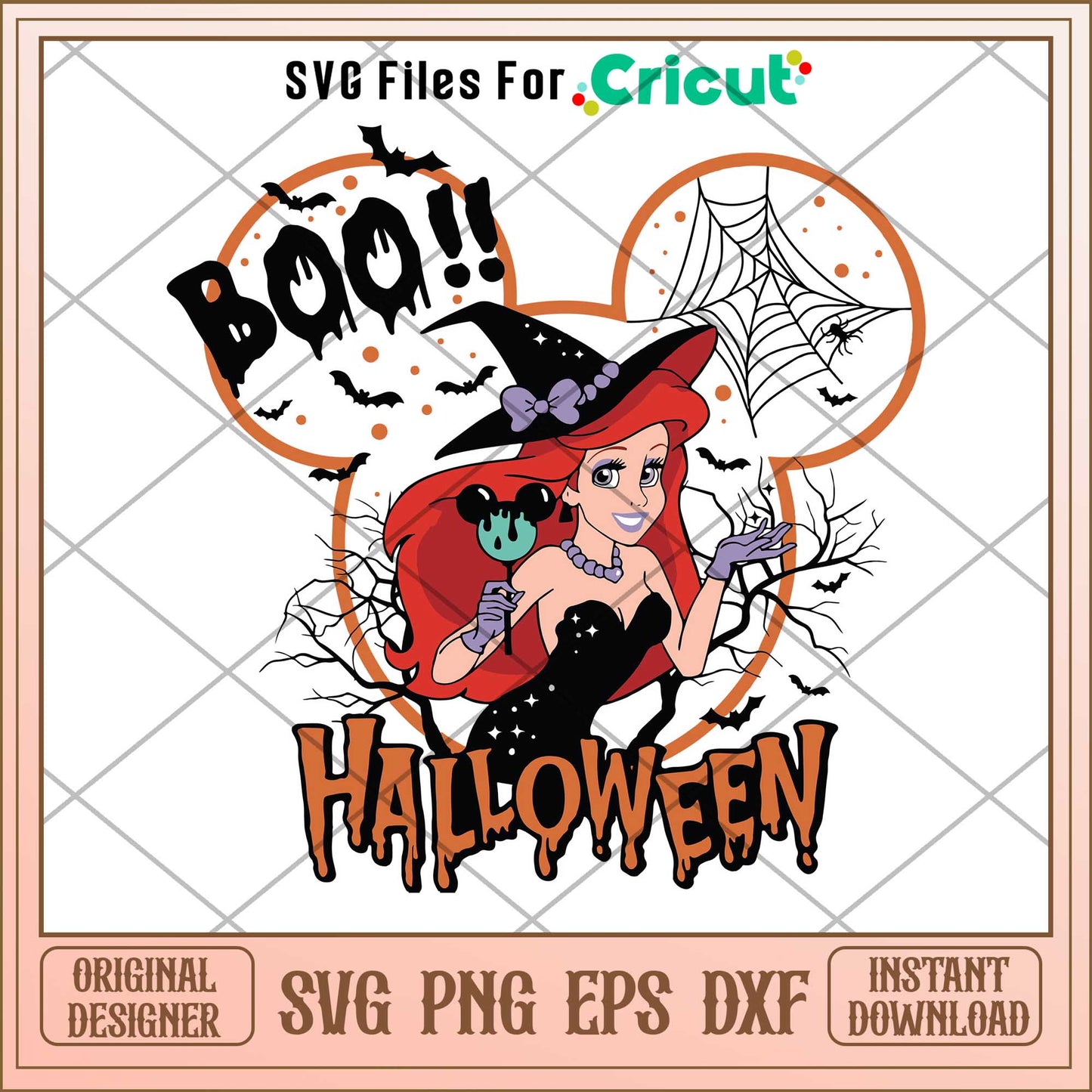 Ariel princess Boo   halloween svg, Disney princess name svg,   digital download