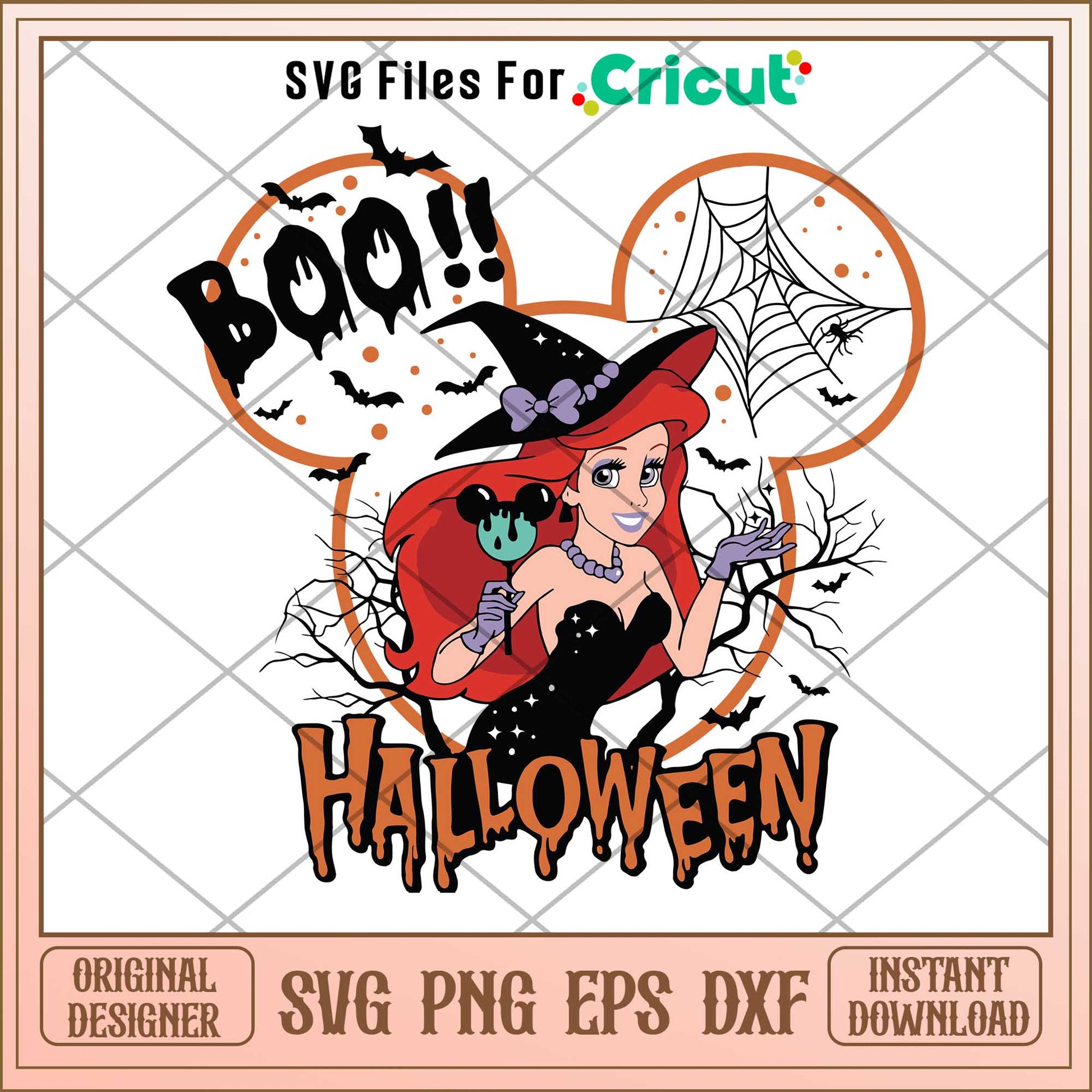 Ariel princess Boo   halloween svg, Disney princess name svg,   digital download