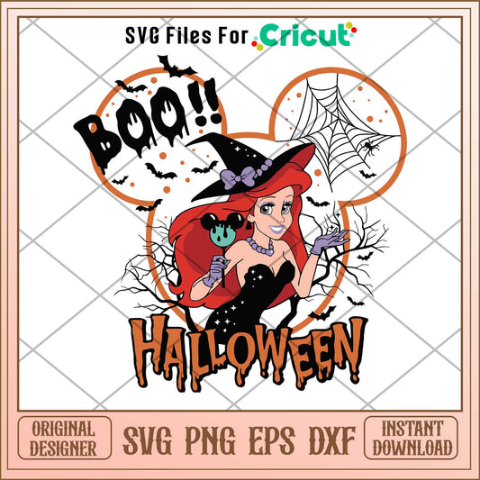 Ariel princess Boo   halloween svg, Disney princess name svg,   digital download