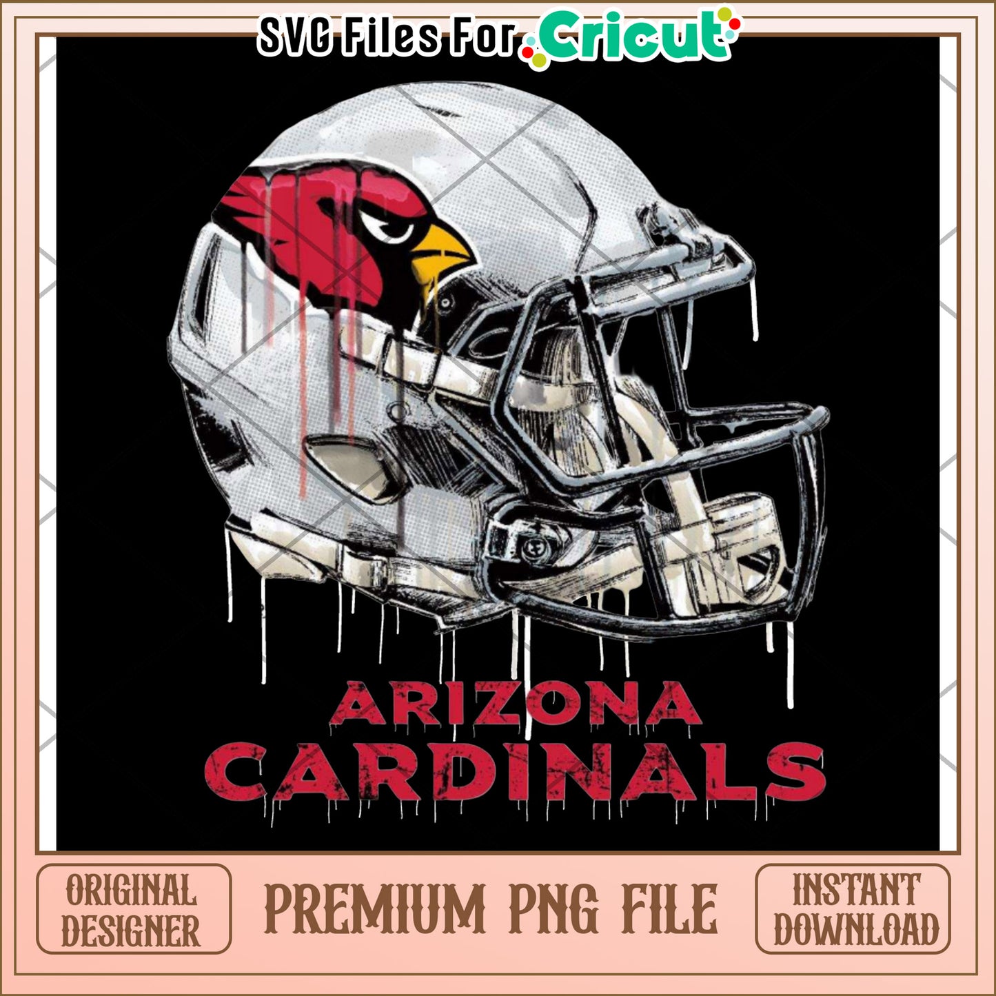 Arizona Cardinals Football Helmet Design, Premium PNG for Cricut