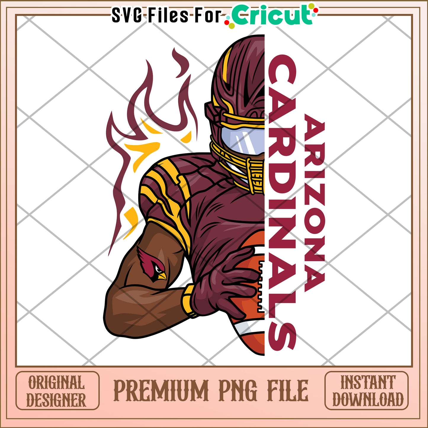 Arizona Cardinals Football PNG Design for Cricut, Instant Download