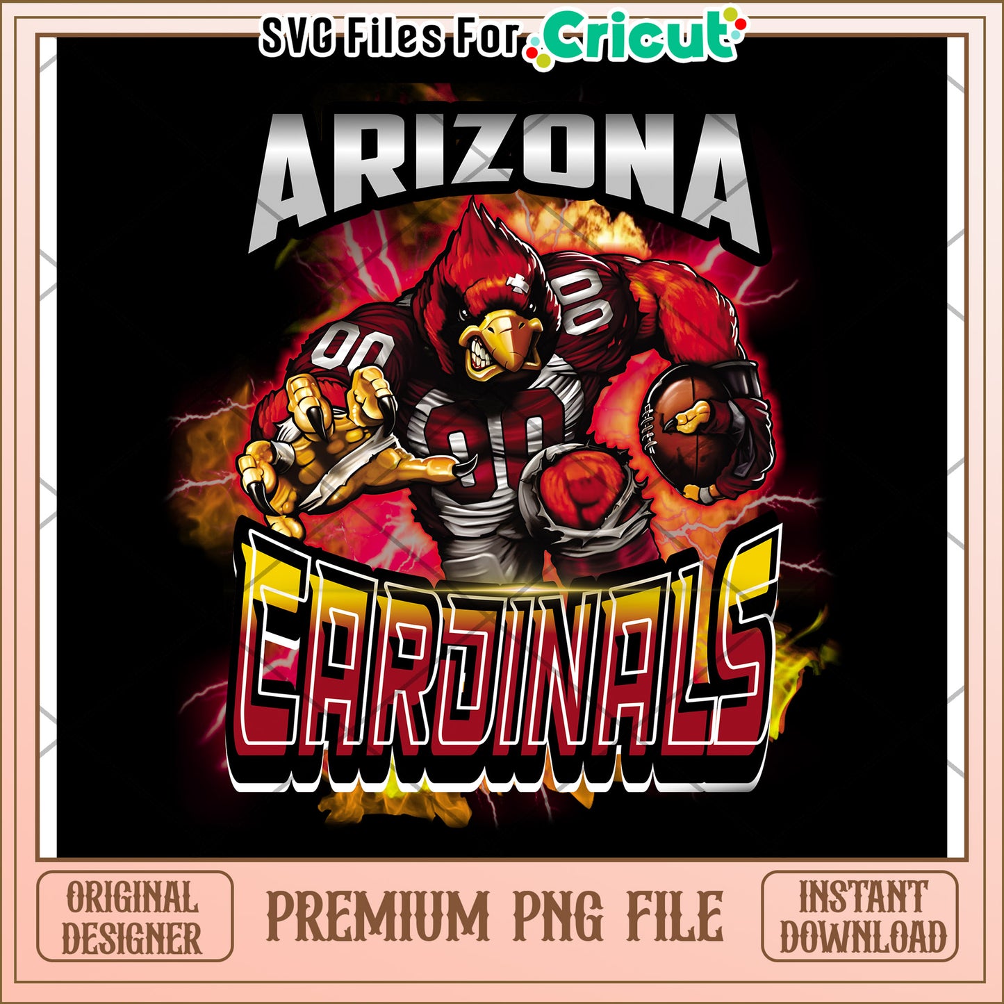 Arizona Cardinals Graphic, Premium PNG for Instant Download