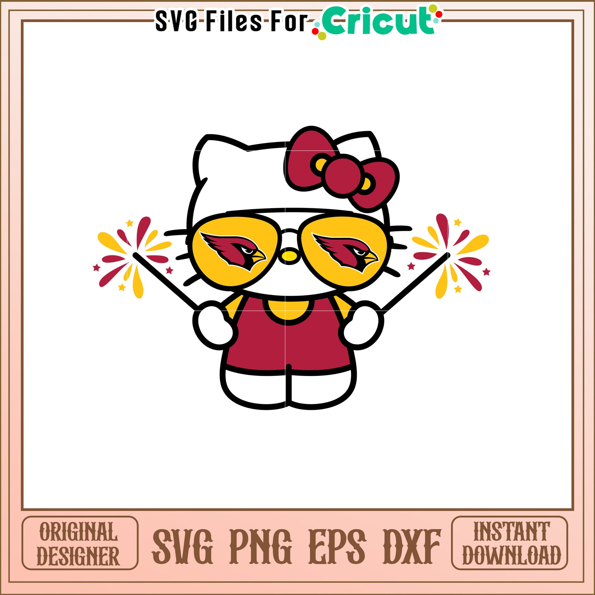 Arizona Cardinals Hello Kitty SVG