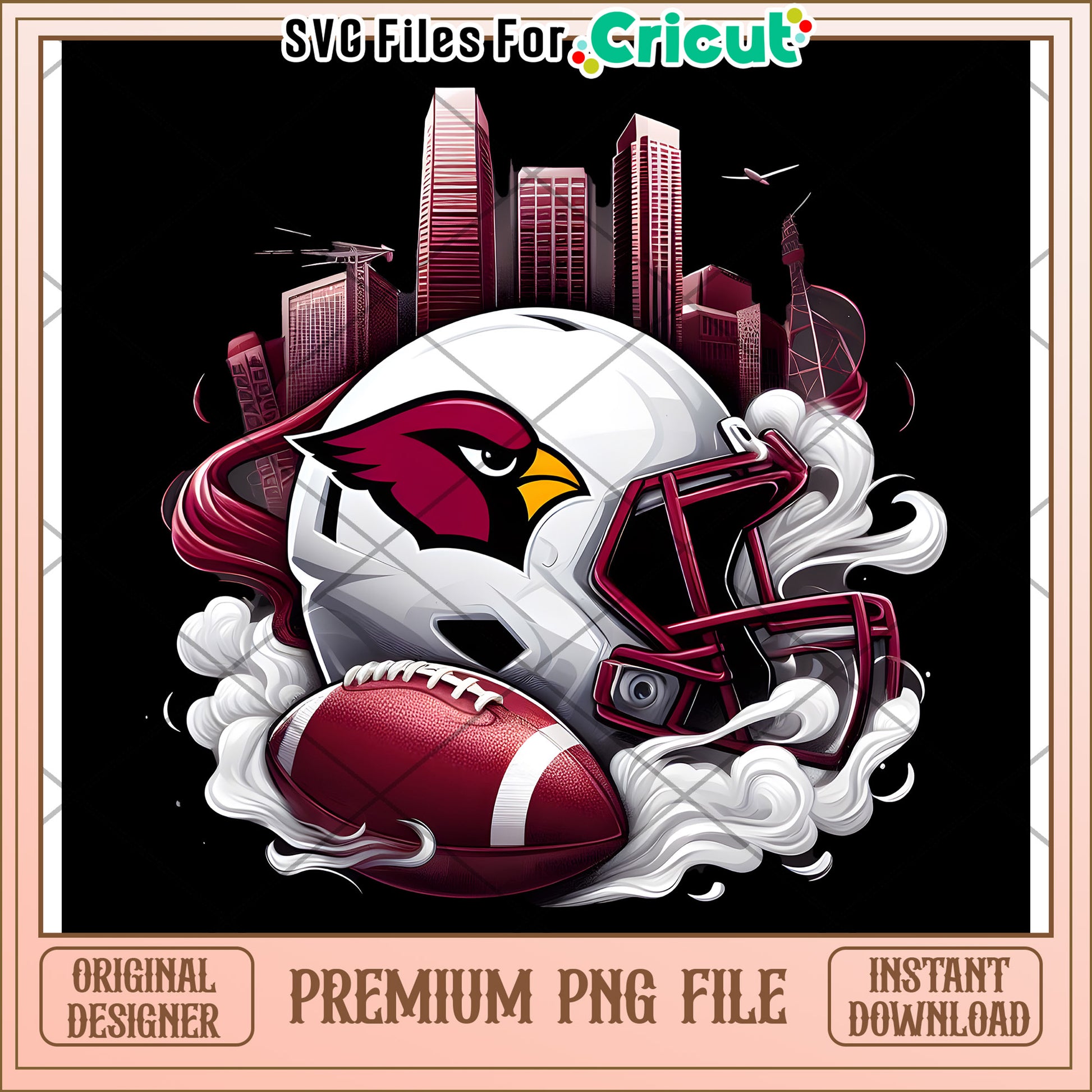 Arizona Cardinals Helmet Design, premium PNG file for downloads