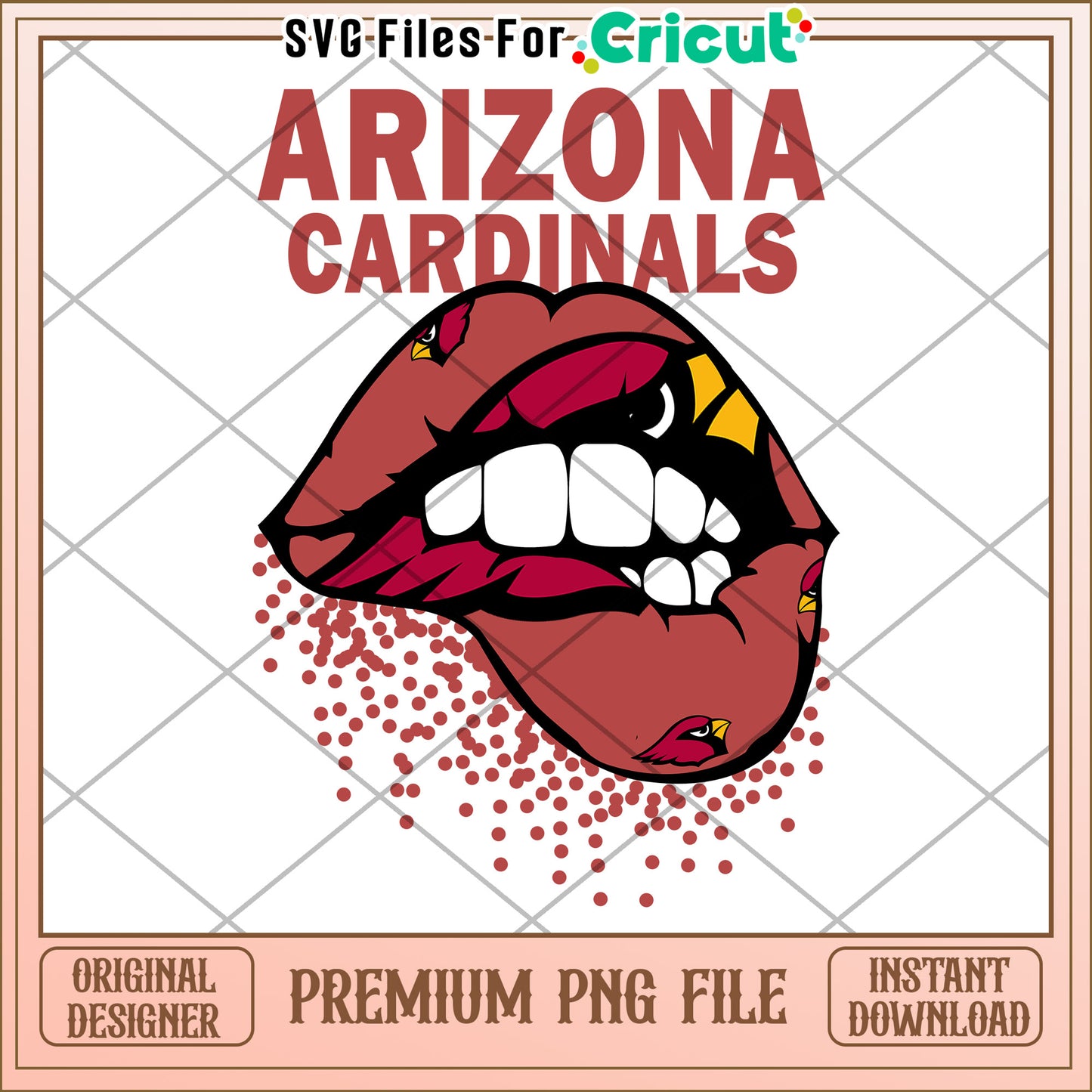 Arizona Cardinals Lip Graphic Design, Premium PNG Instant Download