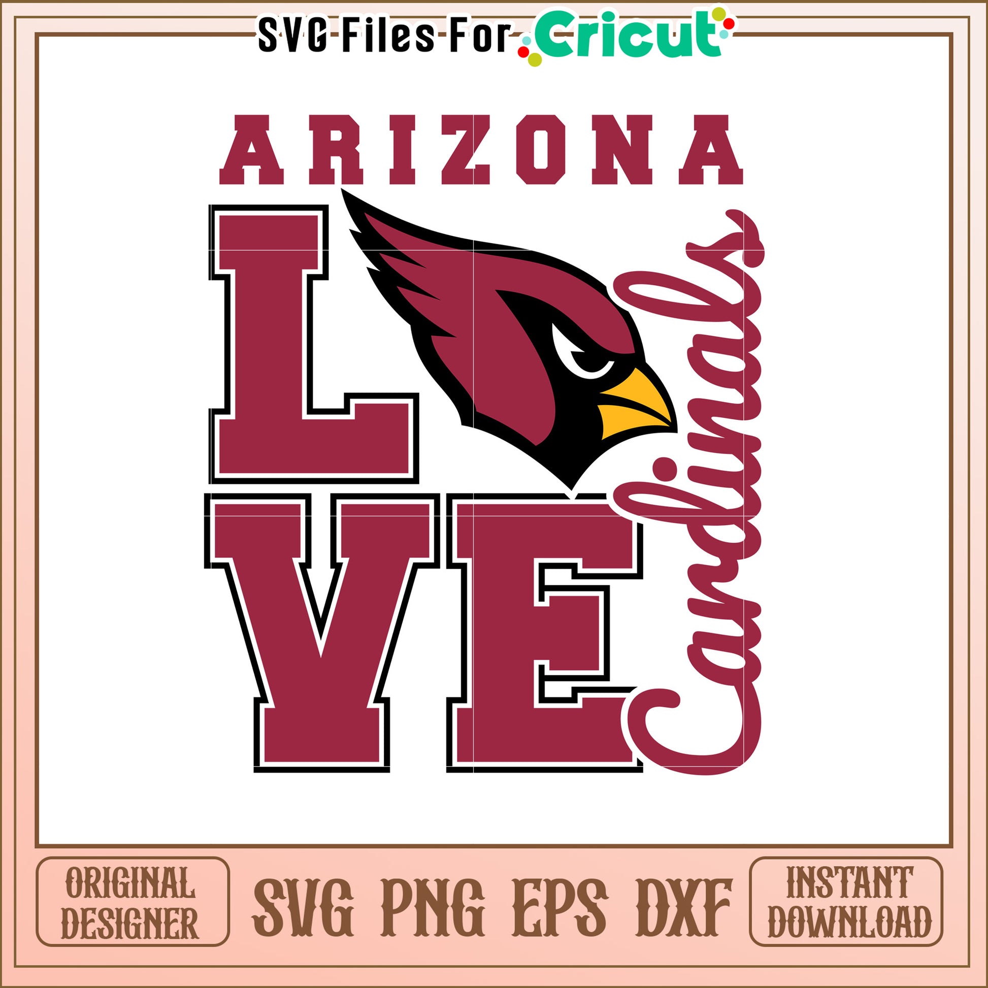 Arizona Cardinals Love SVG Design