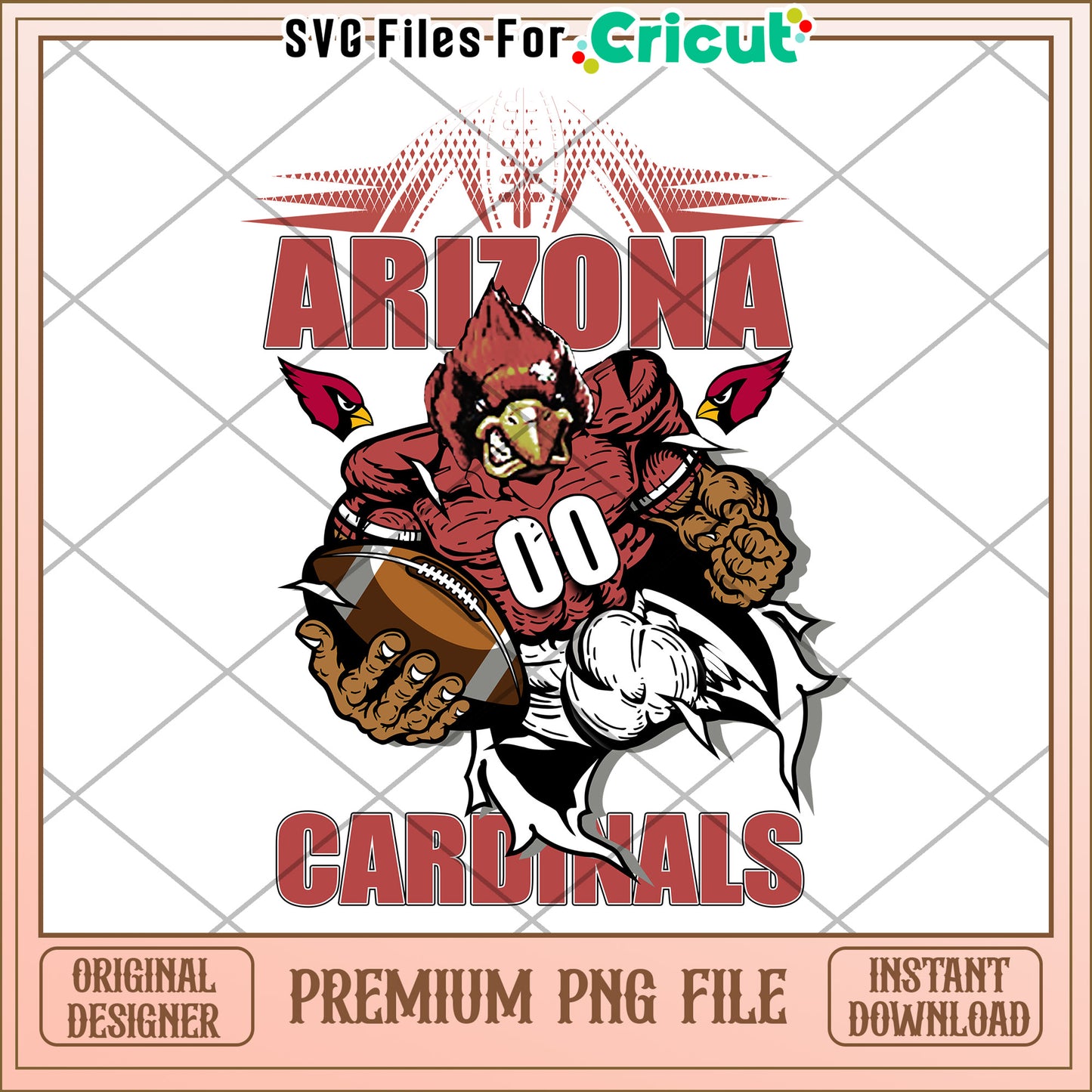 Arizona Cardinals PNG File for Cricut, original designer premium download