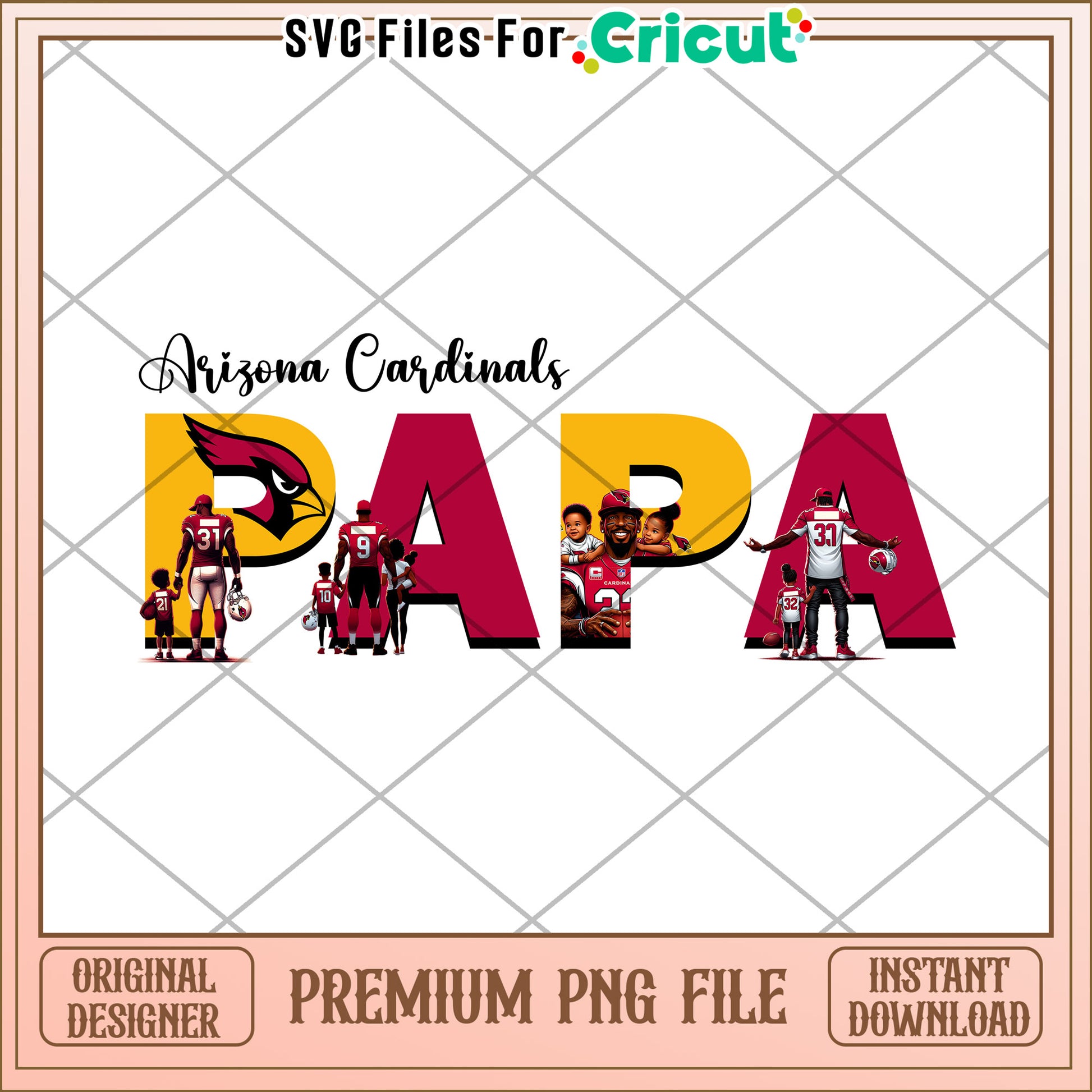 Arizona Cardinals Papa Design, Perfect for Father's Day Gifts