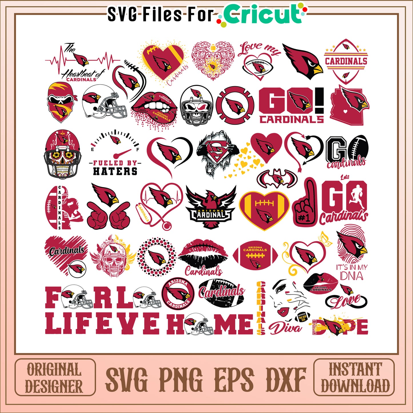 Arizona Cardinals SVG Bundle Instant Download